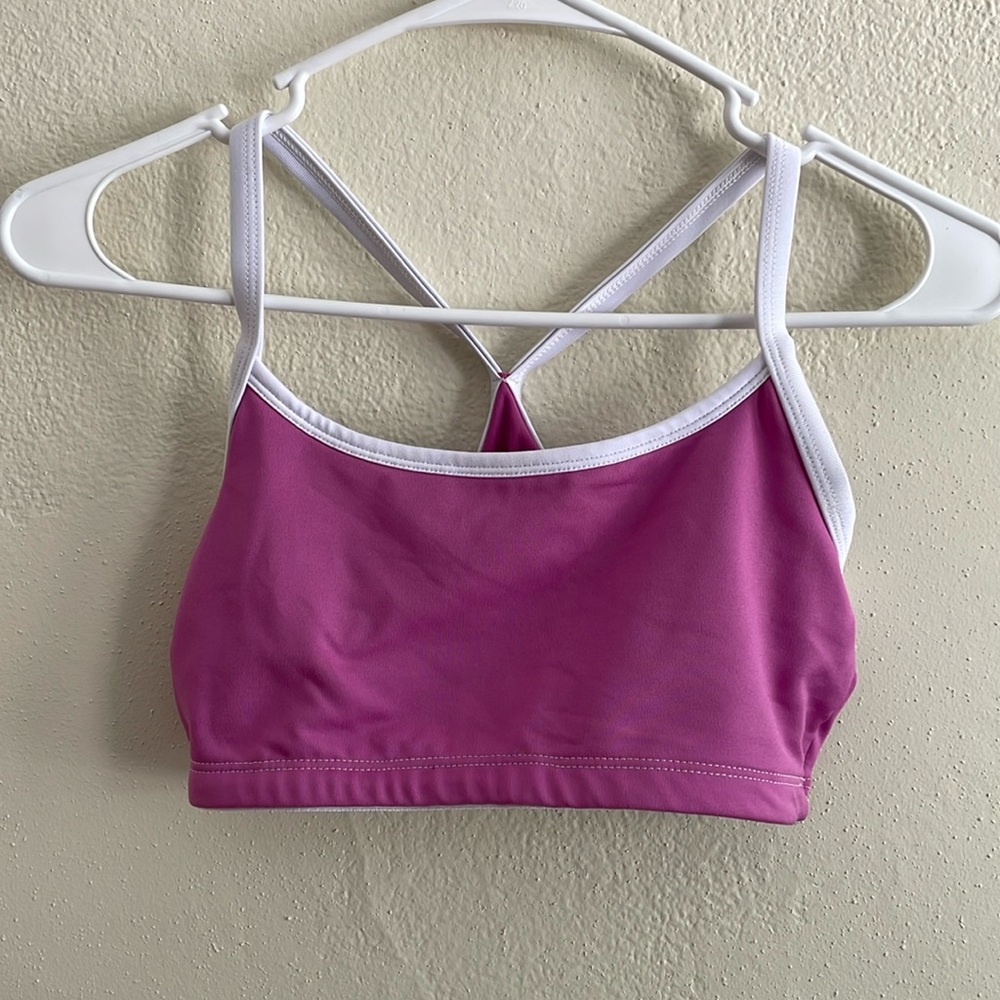 Pink sports bra
